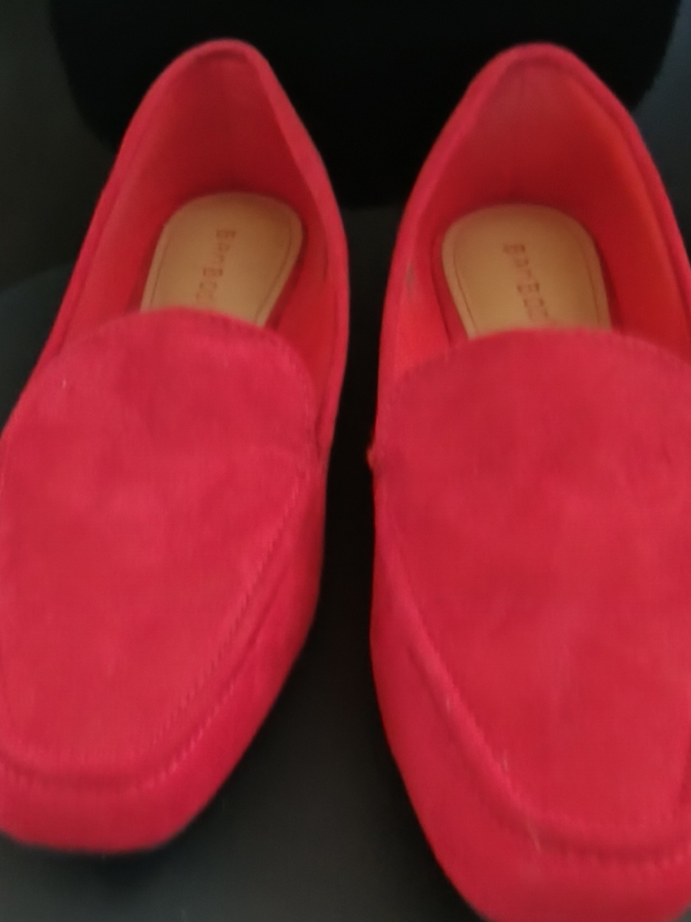 BAMBOO Red Suede Slip-On Loafers